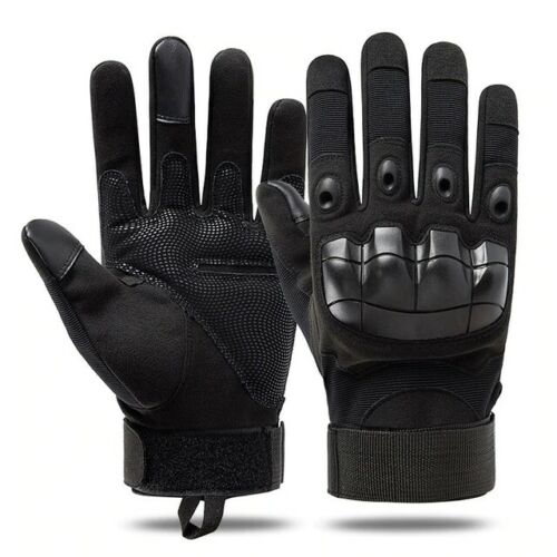 Men's full finger tactical gloves with hard knuckle protection, touchscreen compatible, for outdoor use