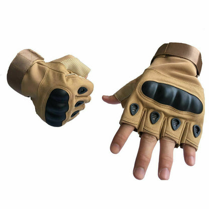 Close-up of the palm of tactical hard knuckle gloves, highlighting grip and touchscreen pads
