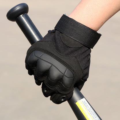 Tactical full finger gloves with reinforced knuckles, offering touchscreen functionality for men