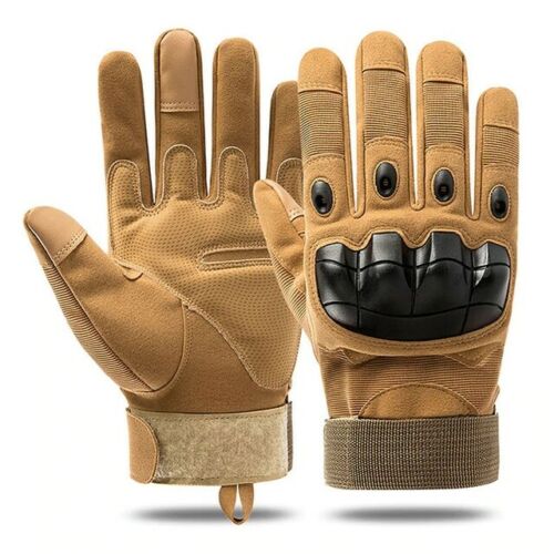 Shooting gloves for men, tactical design with hard knuckles and touchscreen compatibility