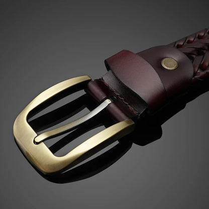 High-quality men's braided leather belt. Full-grain construction ensures durability & a custom fit.