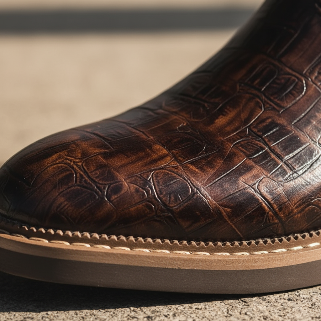 Durable full-grain leather Chelsea boots for men, a versatile and fashionable addition to any wardrobe.