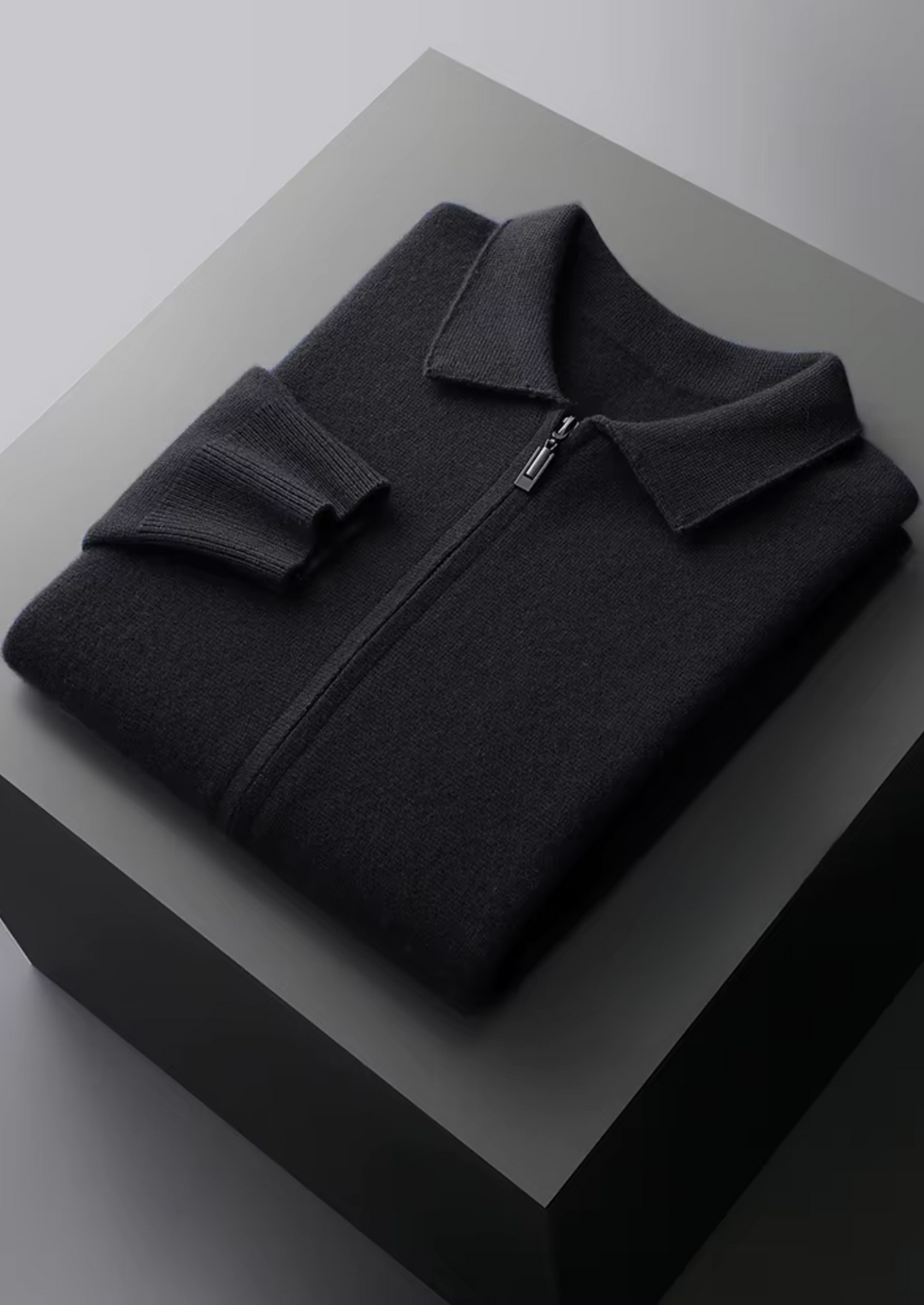 Men's fashion full-zip cardigan. Offers a smart casual and business casual look with easy layering.