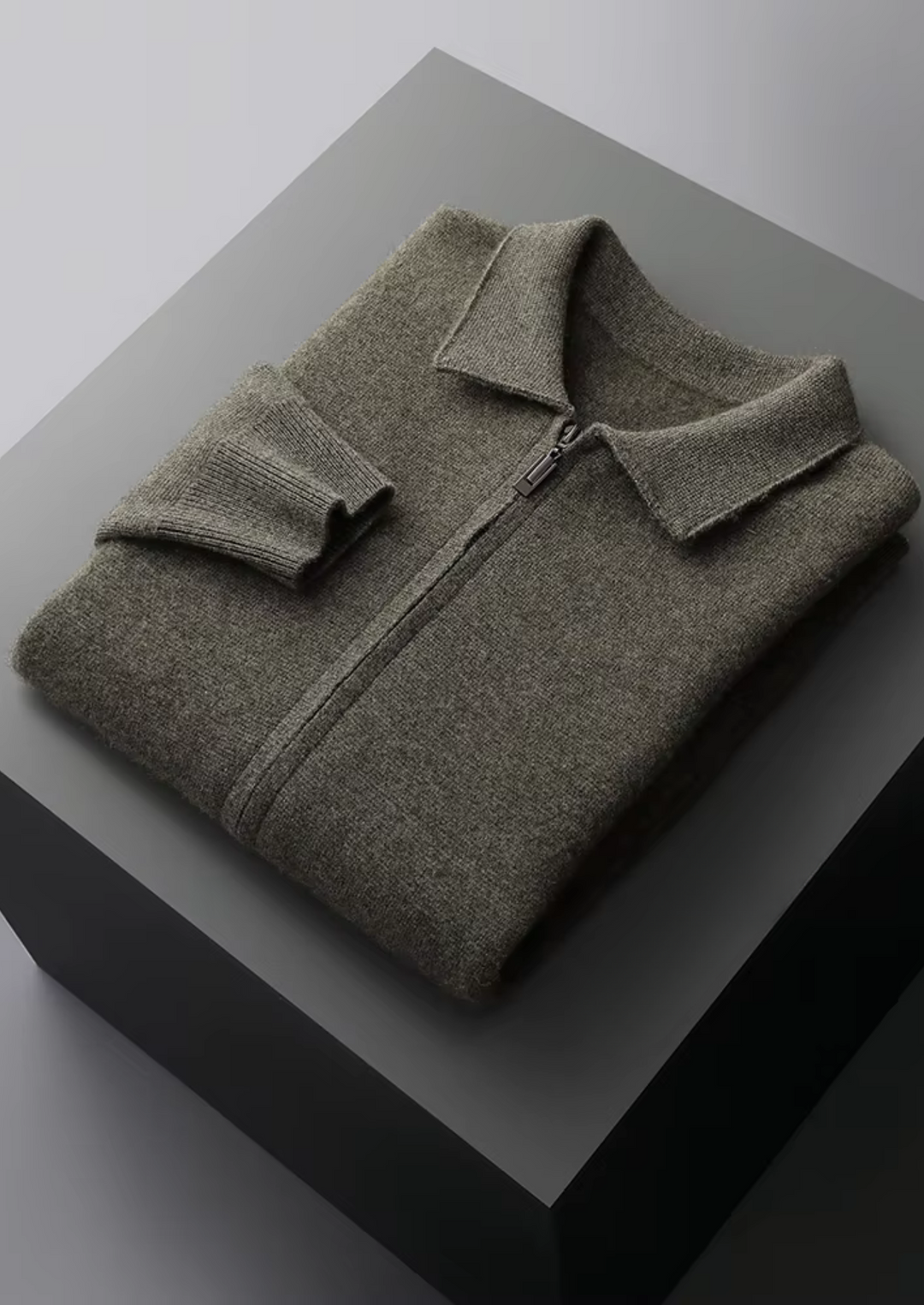 Men's full-zip cardigan sweater, designed for smart casual versatility & effortless all-season style.
