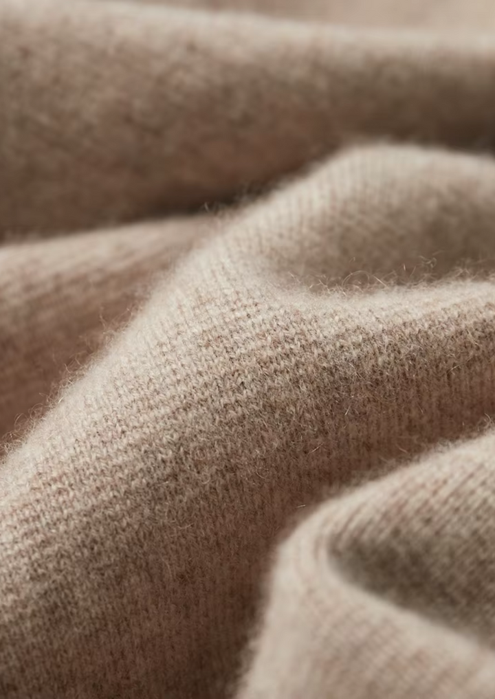 Men's smart casual full-zip sweater in beige. Great for layering & achieving a polished look.