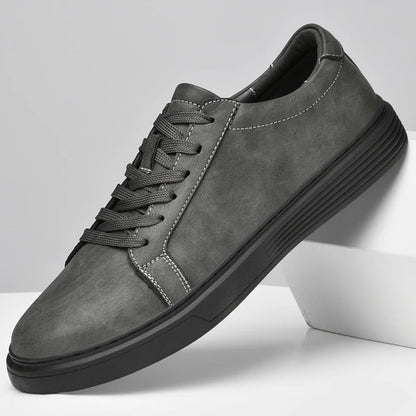 Classic men's genuine leather casual sneakers, perfect for all-day comfort & men's fashion.