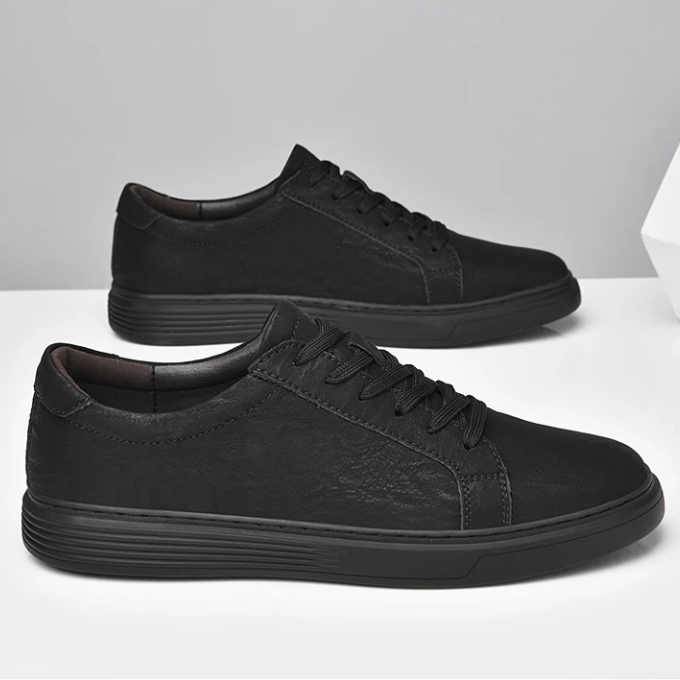 Genuine leather men's casual sneakers with all-day comfort, classic style, and lasting durability.