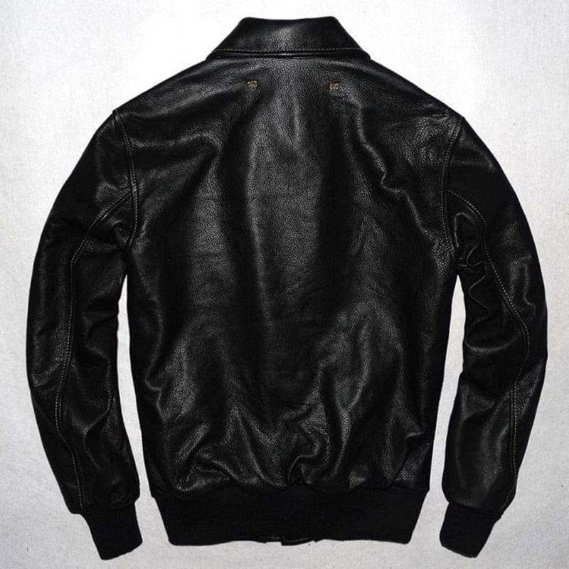 Stylish men's genuine leather outerwear, military pilot jacket ideal for winter fashion