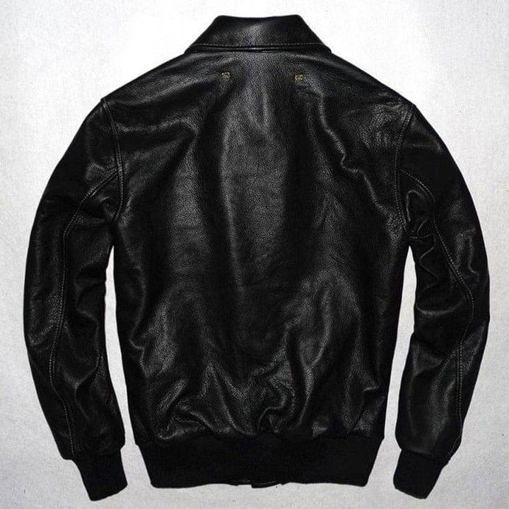 Stylish men's genuine leather outerwear, military pilot jacket ideal for winter fashion