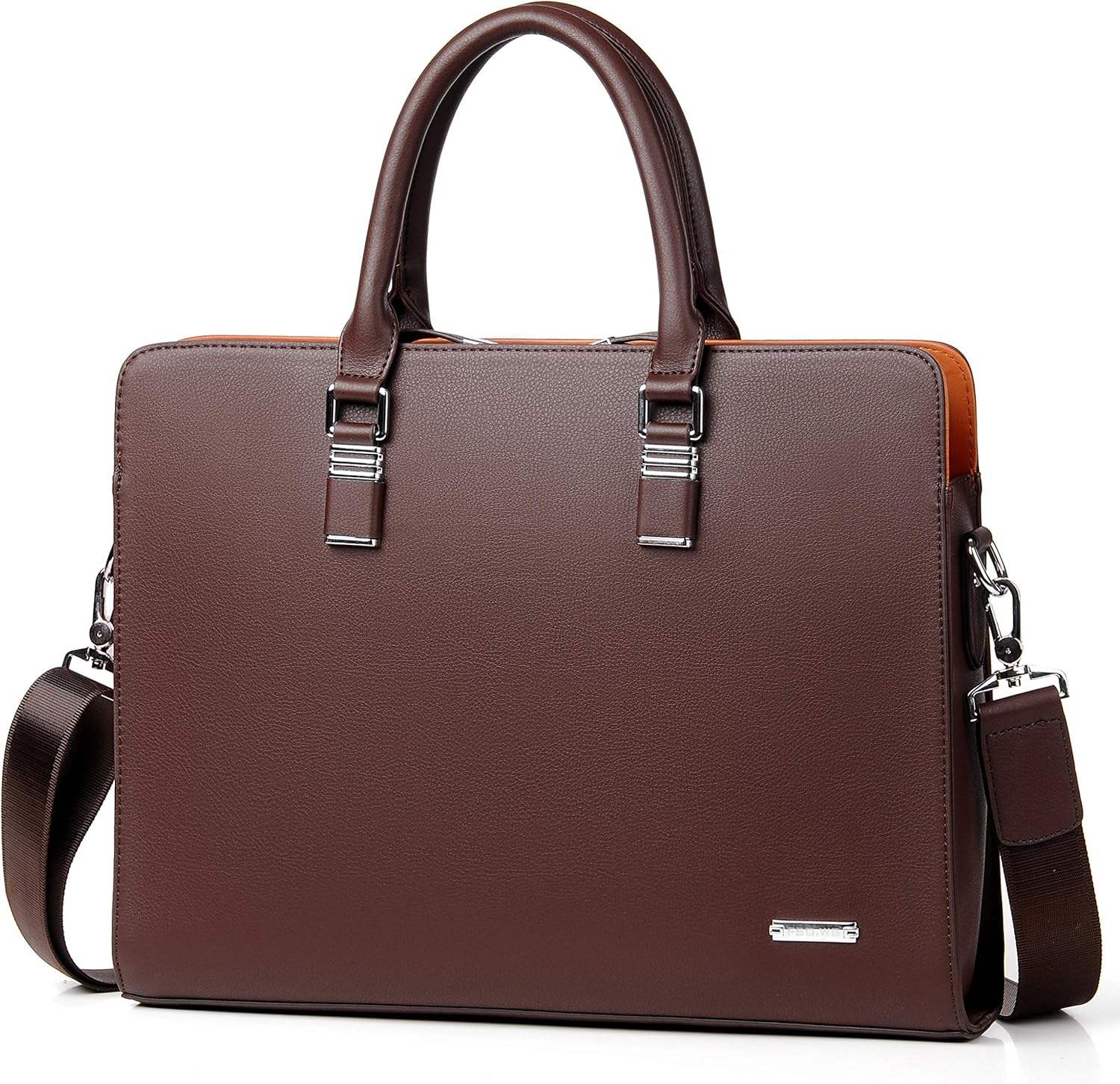 Durable genuine leather men's work bag, perfect for daily commute and business meetings.