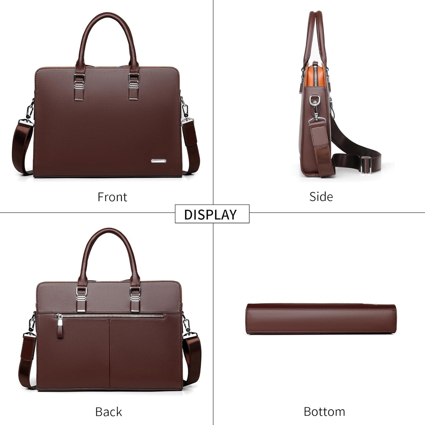 Sophisticated men's genuine leather multi-compartment bag for the modern professional.