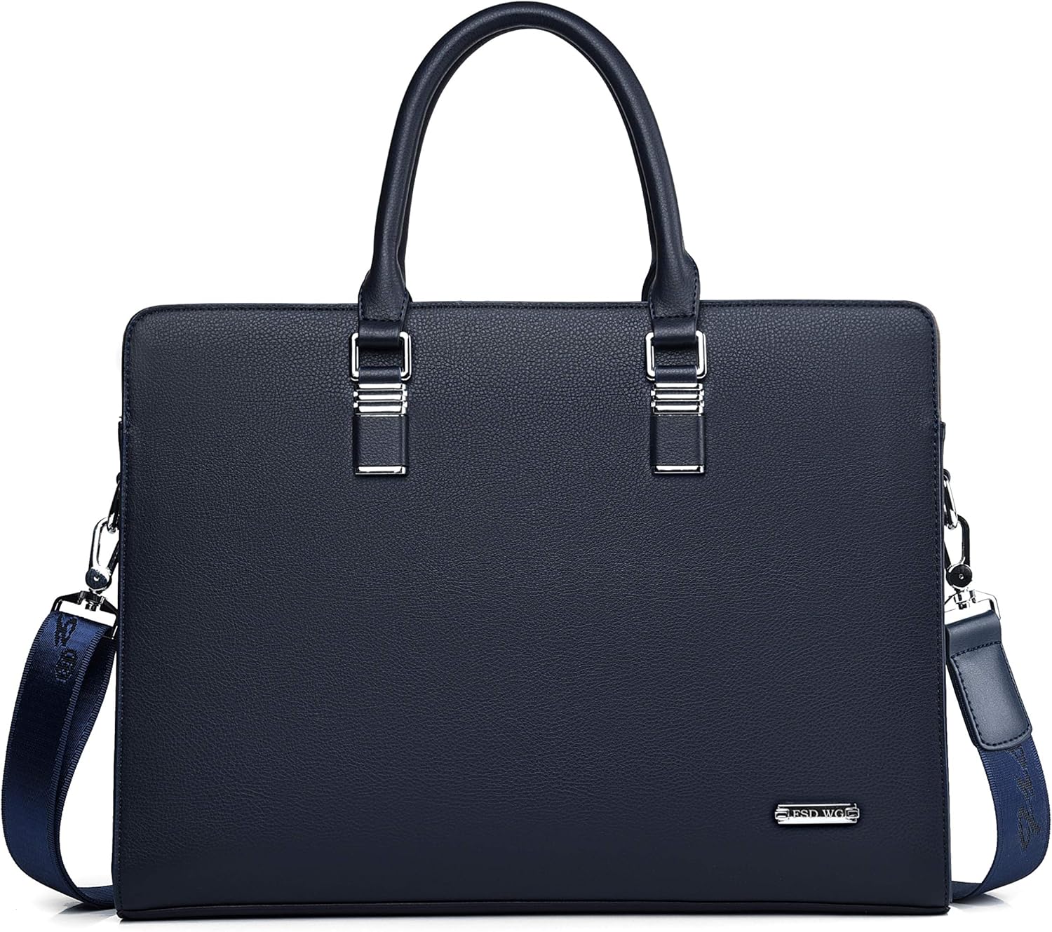 Textured genuine leather men's business bag, providing a luxurious and professional feel.