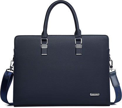 Textured genuine leather men's business bag, providing a luxurious and professional feel.