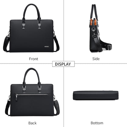 Spacious genuine leather men's business tote, perfect for carrying all work essentials.
