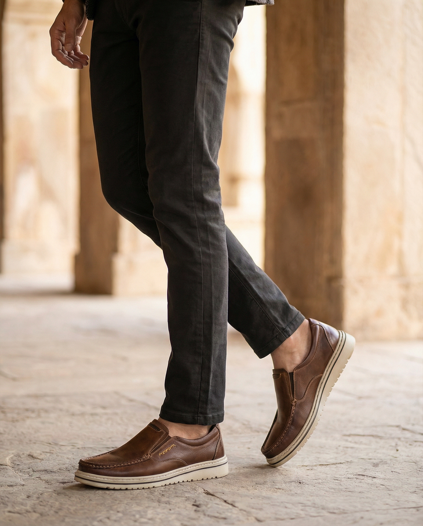 Genuine leather slip-on loafers for men, offering easy everyday comfort and a polished look.