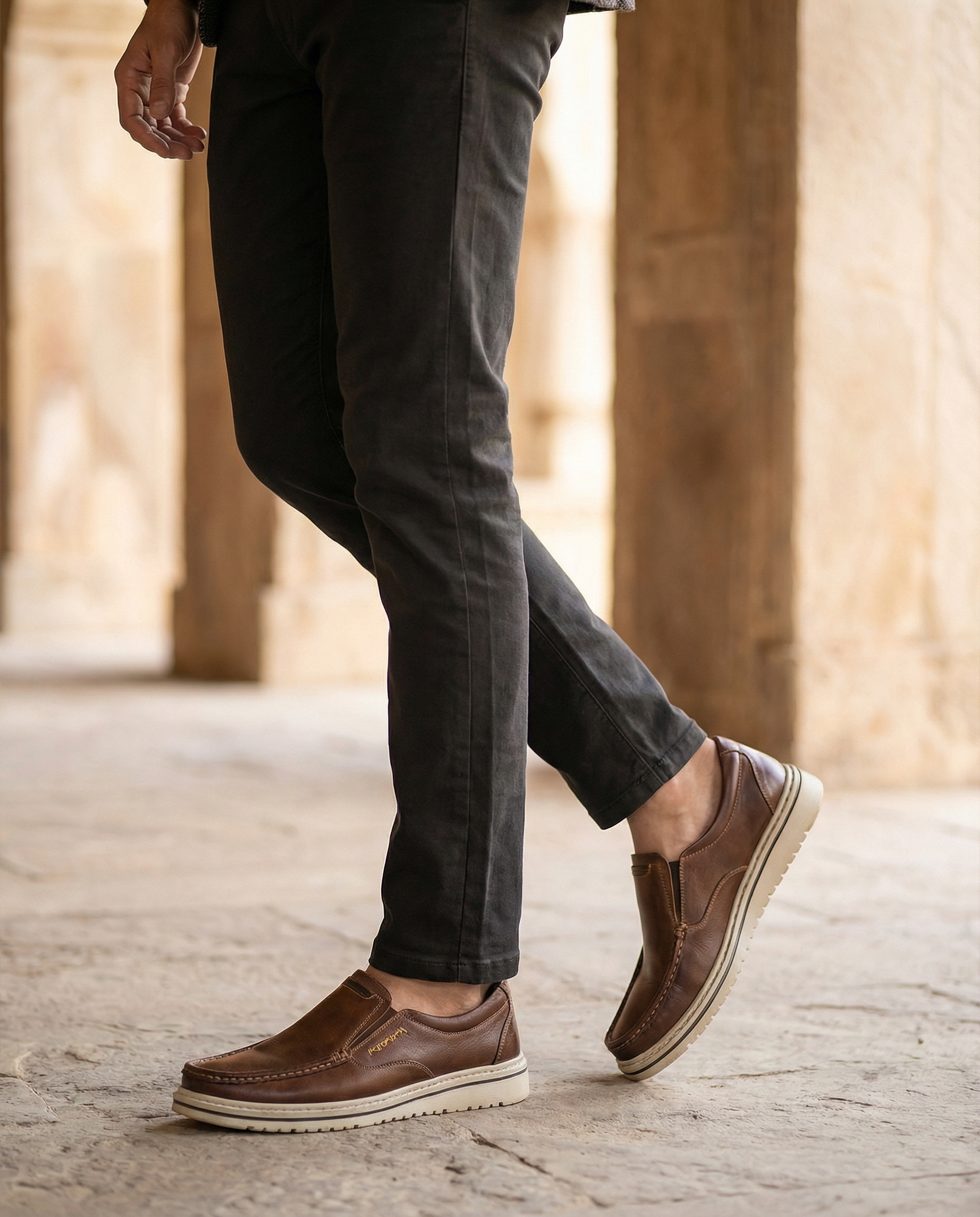 Genuine leather slip-on loafers for men, offering easy everyday comfort and a polished look.