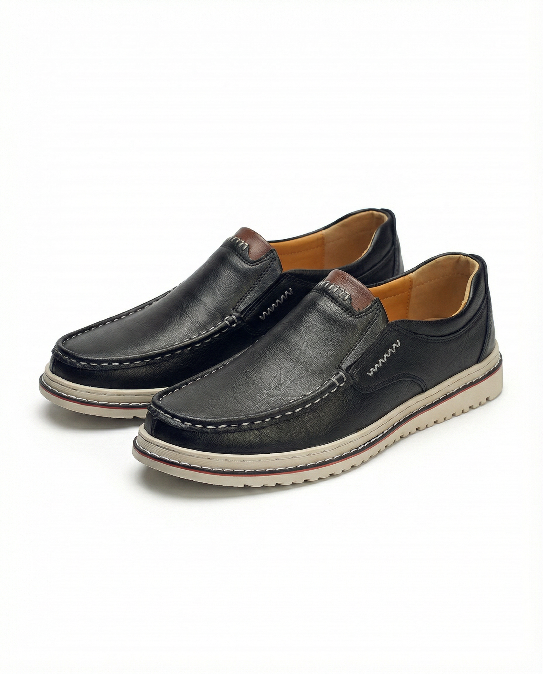 Men's genuine leather loafers, slip-on style for quick comfort. Ideal casual or dress shoes for daily wear.