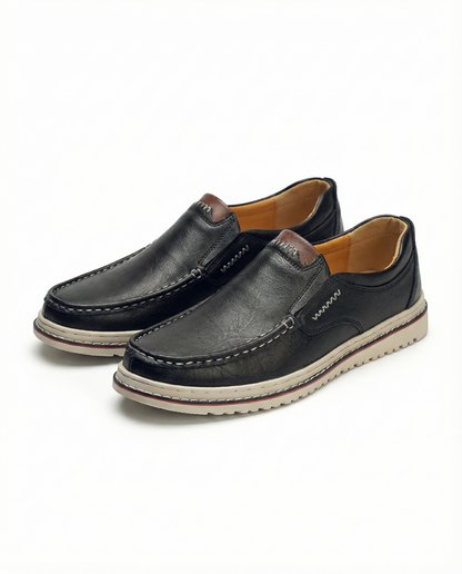 Men's genuine leather loafers, slip-on style for quick comfort. Ideal casual or dress shoes for daily wear.
