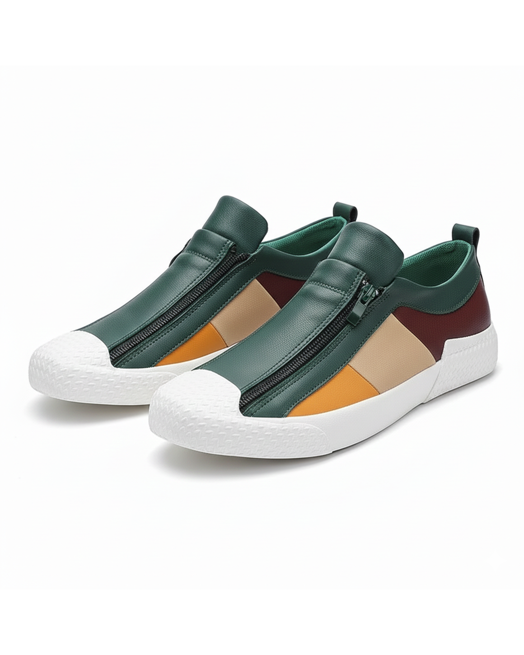 Men's genuine leather slip-on sneakers, offering easy wear and stylish comfort for casual outfits.