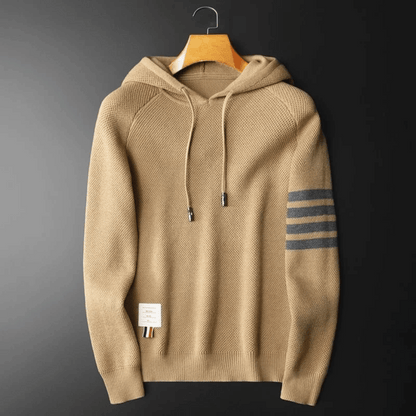 Men's Gianni Elevated Stripe Hoodie, a stylish pullover top with stripe detail, perfect for fall/winter casual wear.