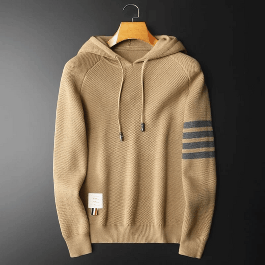 Men's Gianni Elevated Stripe Hoodie, a stylish pullover top with stripe detail, perfect for fall/winter casual wear.