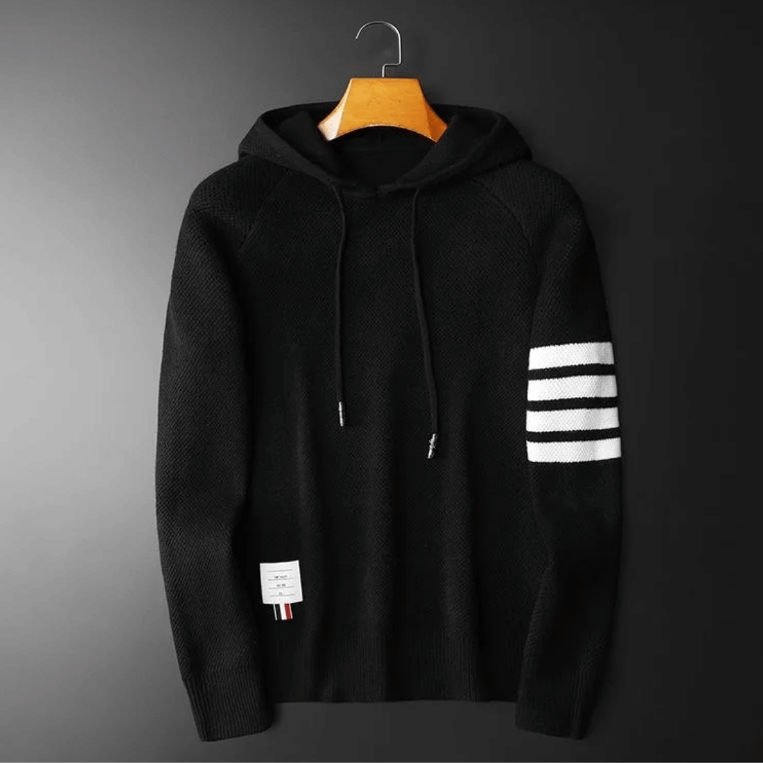Gianni men's casual hoodie with a subtle elevated stripe design, perfect for a modern athletic look.