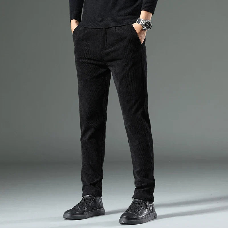 Full shot of men's casual Glendale Corduroy Pants, offering comfort & a textured look.