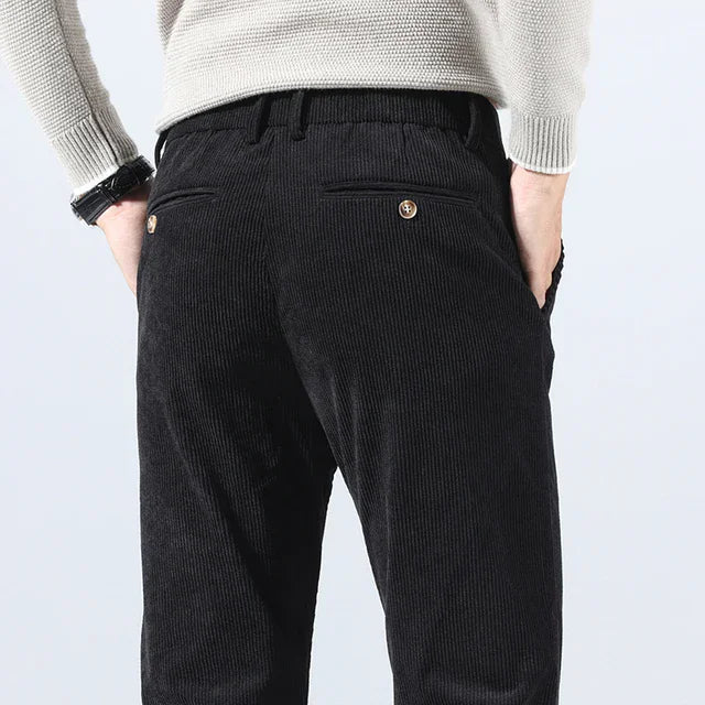 Men's comfortable corduroy trousers. Glendale textured pants for everyday versatile style.