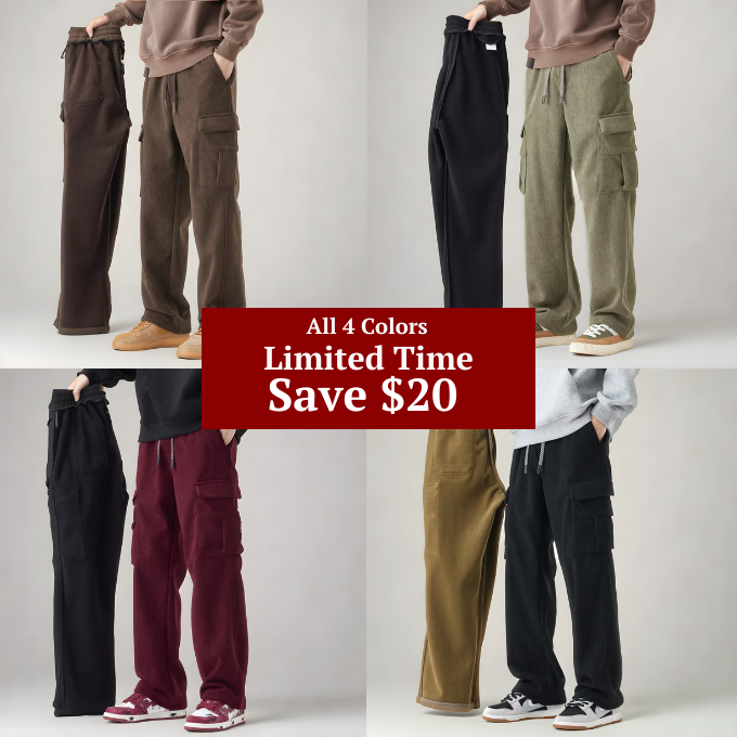 Men's comfort fit cargo sweatpants in a stylish casual outfit, perfect for everyday comfort wear.