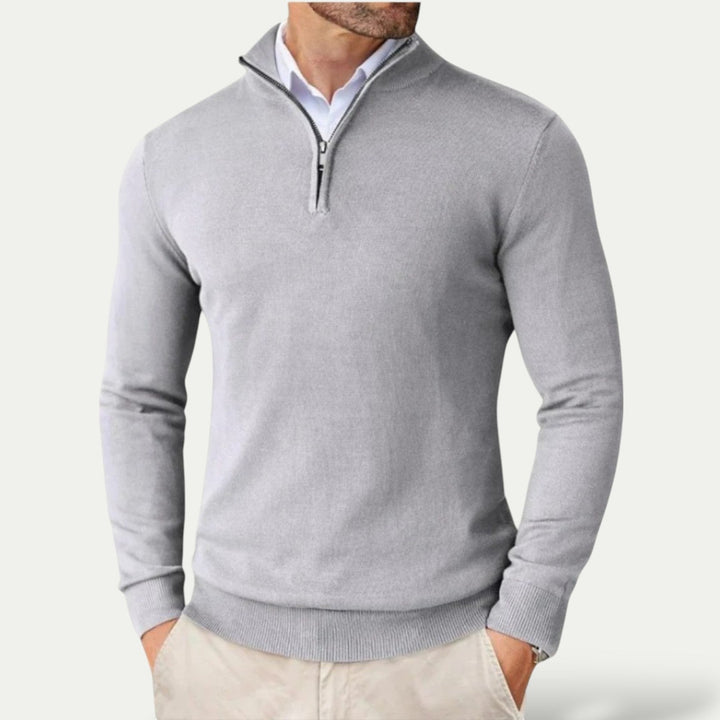 Men's smart casual half-zip pullover. A comfortable, stylish long sleeve layering sweater.