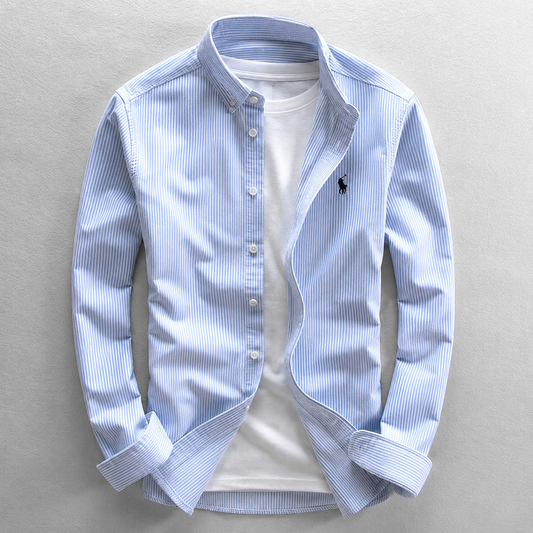 Men's Haris Oxford shirt, tailored fit, long sleeve, button-down, perfect for casual or formal wear.