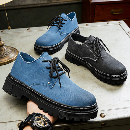 Versatile men's Harlow frayed edge slip-on shoes, great for comfort, casual outfits & summer.