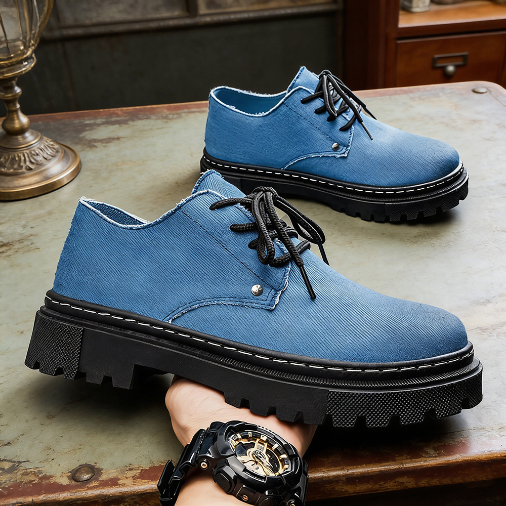 Textured men's Harlow slip-on shoes with a fashionable frayed edge. Great for casual daily wear.