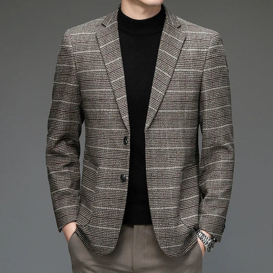 Men's Harrington blazer, slim fit, structured, perfect for sharp style and business casual.