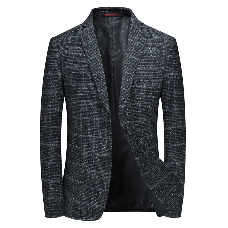 Professional men's Harrington blazer jacket, sharp style, boosting confidence for business casual events.