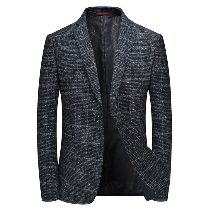 Professional men's Harrington blazer jacket, sharp style, boosting confidence for business casual events.