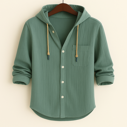 Lightweight men's Hayes hoodie shirt, ideal for spring, summer, or autumn layering.
