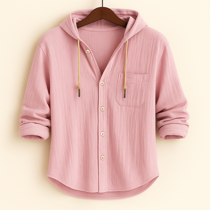 Comfortable men's Hayes hoodie shirt, a relaxed fit lightweight top for any season.