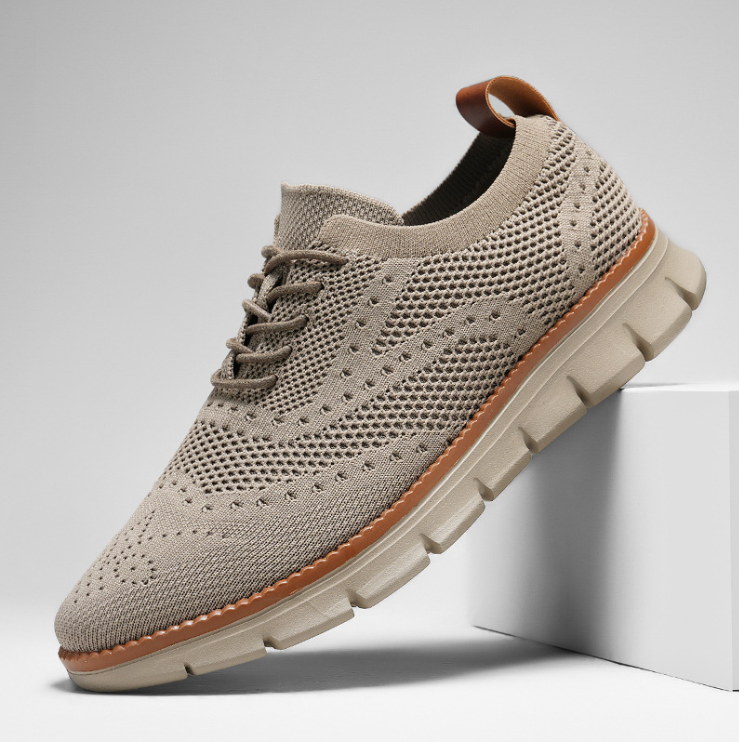 Heritage brogue men's dress sneakers. Orthopedic comfort, lightweight, timeless style for casual formal.
