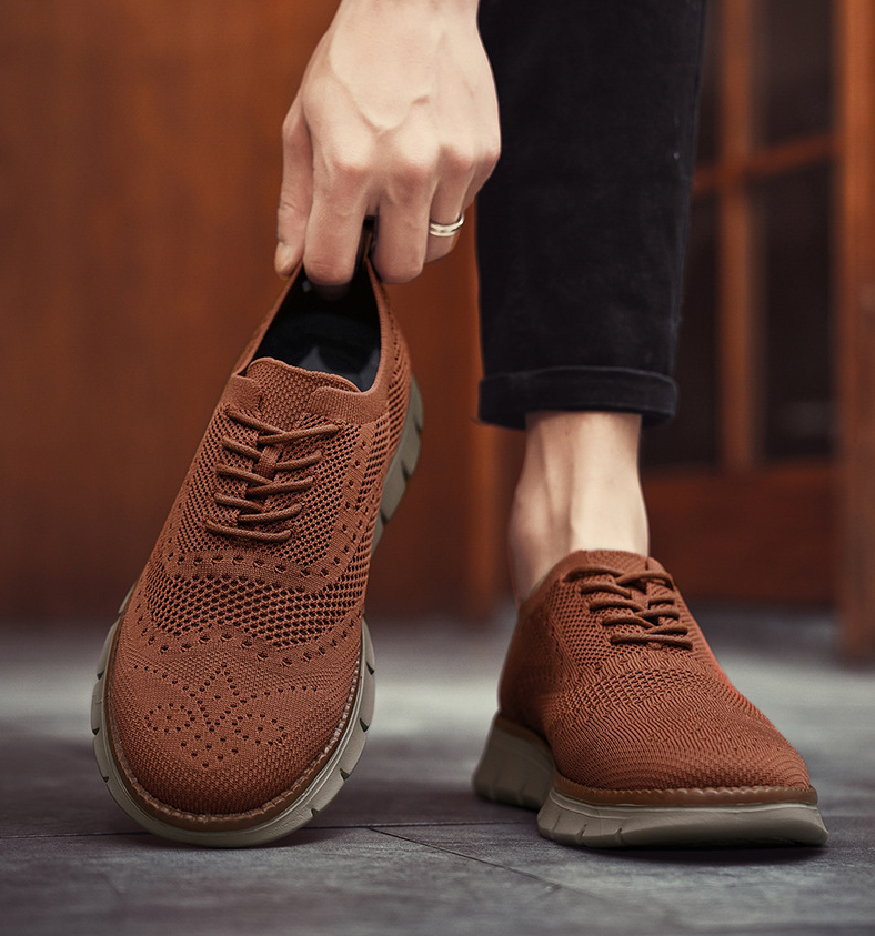 Men's casual formal brogue dress sneakers. Heritage style, orthopedic comfort, breathable design.