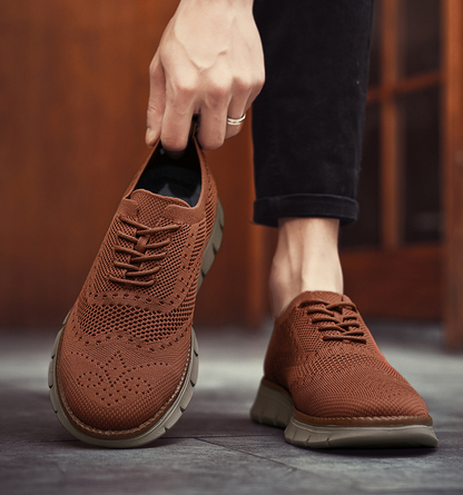 Men's casual formal brogue dress sneakers. Heritage style, orthopedic comfort, breathable design.