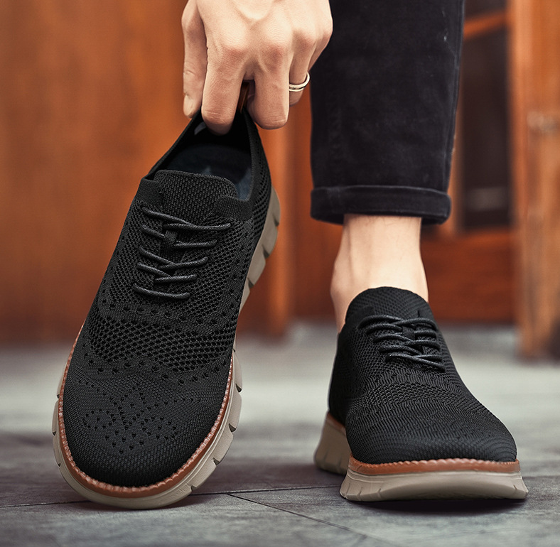 Men's versatile brogue dress sneakers. Orthopedic comfort, casual formal appeal, lightweight design.