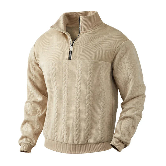 Men's Heritage Cable Knit Half-Zip Sweater, a classic & sophisticated staple for timeless style.