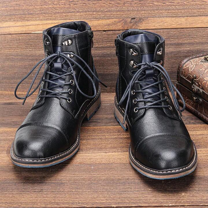 Men's Heritage Classic boots with side zipper, showcasing their comfortable fit for everyday casual wear.
