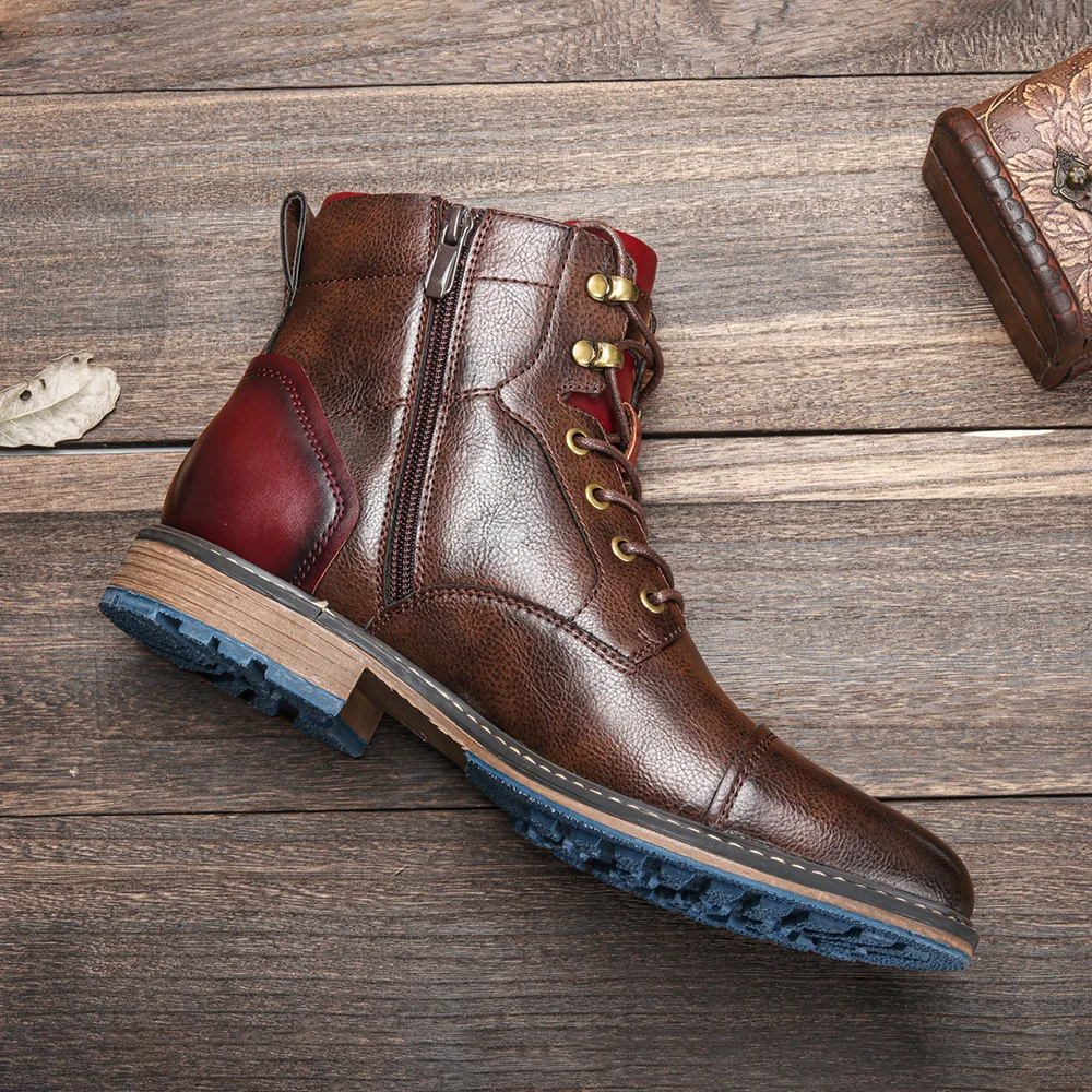 Durable Men's Heritage Classic lace-up boots with convenient side zipper for easy wear & everyday comfort.
