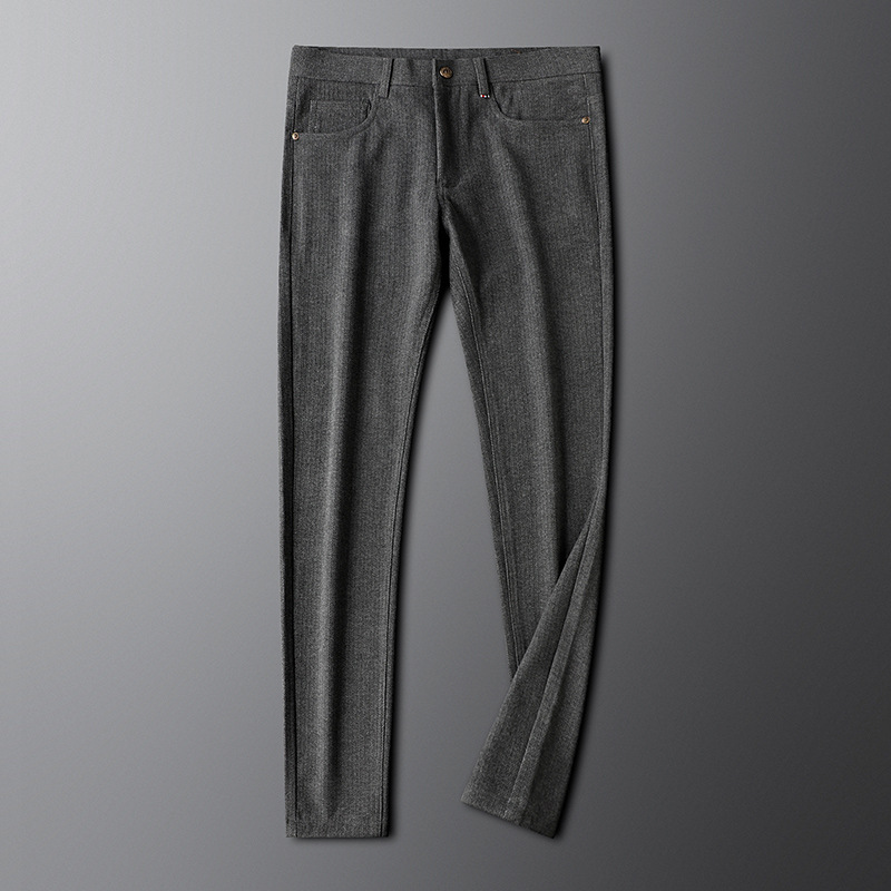 Khaki Men's Heritage Tailored Trousers, classic fit. Versatile men's pants for office or casual wear.