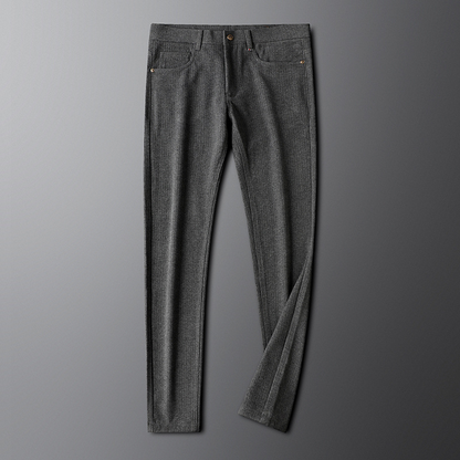 Khaki Men's Heritage Tailored Trousers, classic fit. Versatile men's pants for office or casual wear.