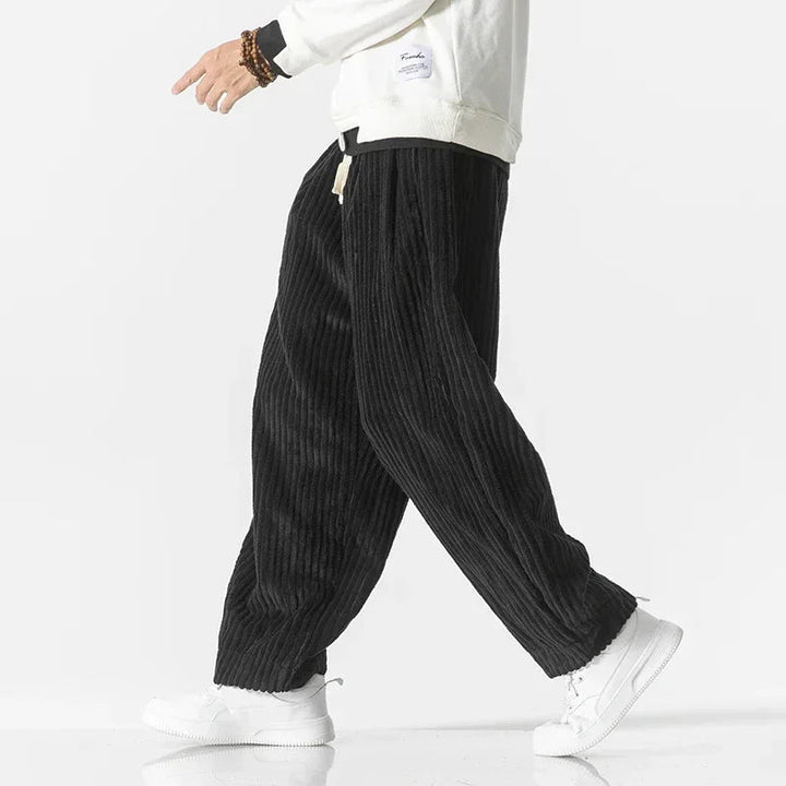 Stylish men's heritage wide-leg joggers, offering a comfortable, relaxed fit. Perfect casual pants for leisure or everyday.