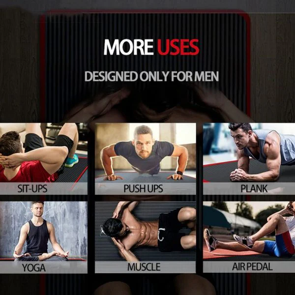 Men's high-density exercise mat, non-slip, durable for gym and fitness routines.