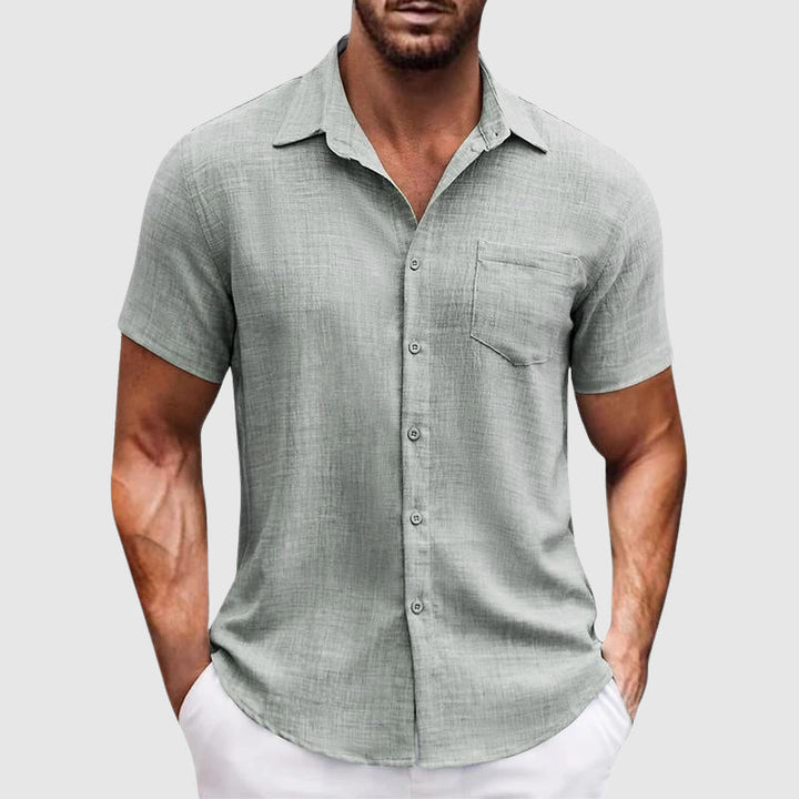 Khaki Horizon Bay men's casual shirt, comfortable and relaxed summer style for men.